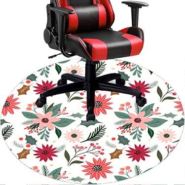 Imagem de Tapete de cadeira de escritório com flores, textura de flor, tapete de cadeira de mesa para piso de madeira de escritório doméstico, protetor de piso de pilha baixa multiuso, redondo, 99 cm