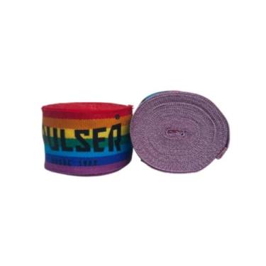 Imagem de Par Bandagem Elástica Atadura 3 Metros Boxe Muay Thai Pulser (Arco-Iris)