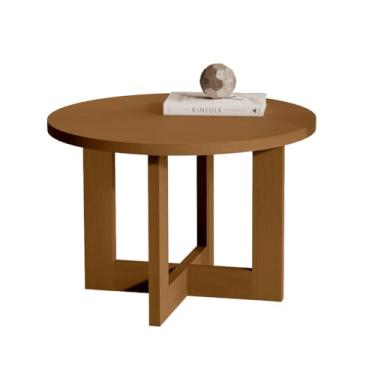 Imagem de Mesa de Centro Decorativa Redonda com Tampo em MDF e Pés em Madeira(Nature)