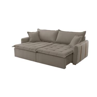 Imagem de Sofá Cama Veludo em Madeira Eucalipto 200cm Braço 20cm Arizona Meu Sof