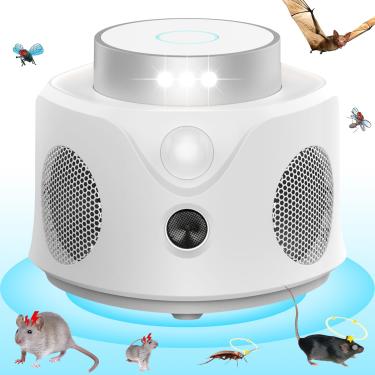 Imagem de Repelente ultrassônico de pragas interno, plugue ultrassônico repelente de roedores, sótão repelente de ratos de esquilo para casa, dispositivos eletrônicos ultrassônicos repelentes de mouse, 9 luzes