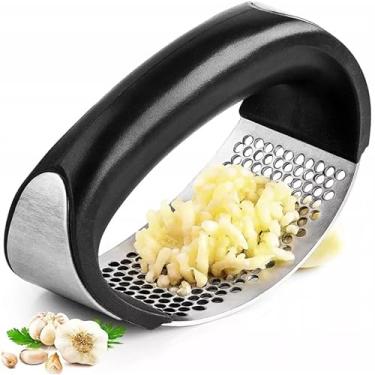 Imagem de Espremedor e Amassador de Alho, Gengibre, Ervas e Frutas em Aço Inox e ABS Não Deixa Cheiro nas Mãos