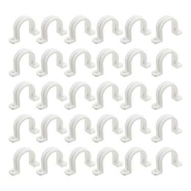 Imagem de Semetall Braçadeiras de correia de conduíte 3/4 polegadas (25 mm) - Pacote com 30 braçadeiras de tubo de plástico não metálicas de dois furos para conduíte de PVC