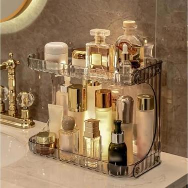 Imagem de Prateleira Organizador Diamante Acrílico Porta Maquiagem Suporte Multi