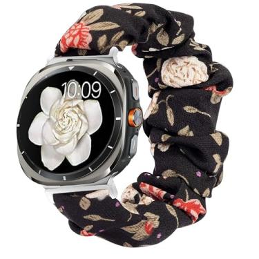 Imagem de Compatível com pulseira para Galaxy Watch 8, Lamshaw Fabric Elastic Scrunchie, lindas pulseiras de substituição compatíveis com Galaxy Watch 8 de 40 mm, 44 mm, 46 mm clássico, smartwatch LTE Ultra 47