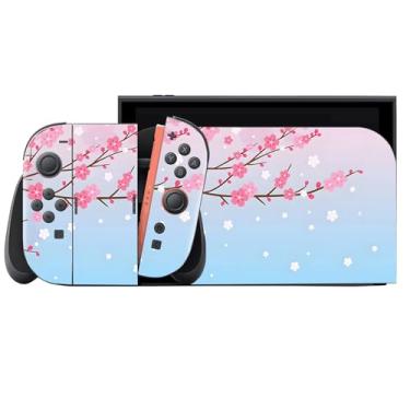 Imagem de Skin Wrap para Switch 2, conjunto completo de adesivo de vinil para console de jogos, alças e dock (azul claro)