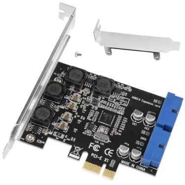 Imagem de Placa de expansão PCIE para conector interno de 19 pinos USB3.0 de até 5 Gbps para transferência de dados PCI-E X1 X4 X8 X16 para PC Desktop