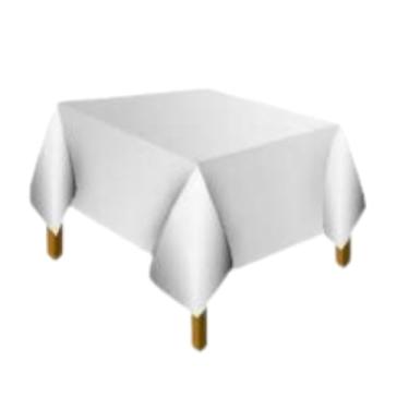 Imagem de Kit 10 Toalhas Plástica de Mesa Para Convidados 78x78cm(Branco)