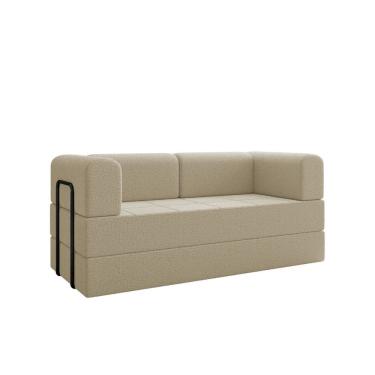 Imagem de Sofá na Caixa Modular 2 lugares Linho Bege Para Sala