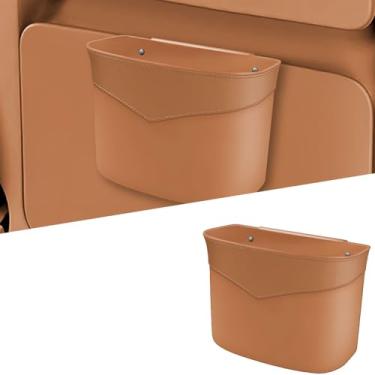 Imagem de Lixeira portátil tipo suspenso, bolsa de armazenamento à prova d'água à prova de vazamento com grande capacidade, acessórios interiores de carro, mini bolsa de armazenamento para carros (estilo Pricot