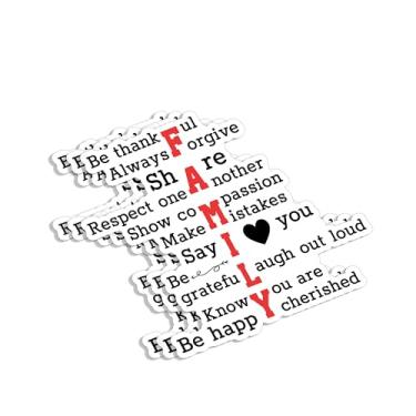 Imagem de (3 peças) Adesivo Family Be Thankful Always Forgive Share Respect One Another Be Happy Citações inspiradoras Family Love Vinil Decalque para Tumbler Laptop Garrafas de Água Telefone - Tamanho 3x2,8