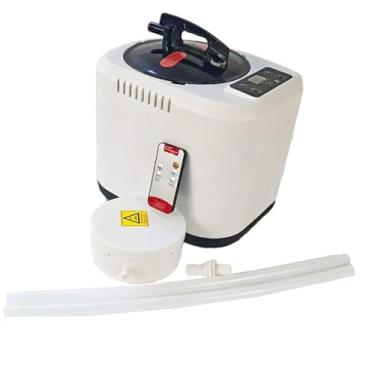 Imagem de IEUDNS Vaporizador de sauna portátil, panela de vapor para sauna doméstica, ajuste de temperatura, resistente a altas temperaturas, gerador de vapor, Branco