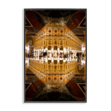 Imagem de Stupell Industries Iluminado Lobby Mirage Preto Emoldurado Giclee Art Design por Robin Vandenabeele, 76 x 50 cm