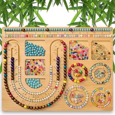 Imagem de NOAVAOL Tábuas de contas para fabricação de joias, placa de contas de bambu combinada para fabricação de pulseiras de joias, bandejas de miçangas, tapetes de design de joias para colar, pulseira,