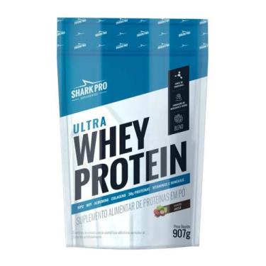 Imagem de Whey protein ultra chocolate com avela 907gr refil sharkpro