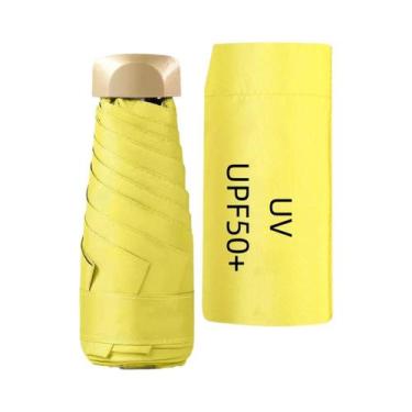 Imagem de Mini Guarda-Chuva De Bolso Com Proteção UV, Vinil, Dobrável, Para Sol 