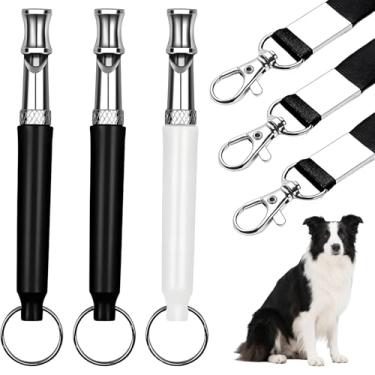 Imagem de Gyinere 3 apitos para cães, apito para parar de latir vizinhos, apitos ultrassônicos para cães, apitos de treinamento profissional para cães, com cordão