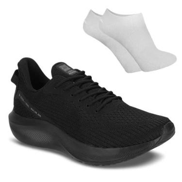 Imagem de Kit Tênis Olympikus Rua Unissex + Par De Meia, Preto, 40