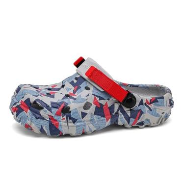 Imagem de SECHRITE Tamancos Esportivos Masculinos, Calçados De Jardim, Borracha, Eva, Mules, Slip-On, Impermeáveis, Verão, Água, Praia, Chinelos, Sandálias Respiráveis, Estampadas, Com Tira Traseira Ajustável