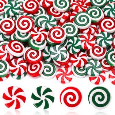 Imagem de JUNEBRUSHS 120 peças de bengala doce de plástico de hortelã-pimenta de Natal enfeites de doces de menta para guirlanda de árvore de Natal, decoração de Natal, lembrancinhas de festa, artesanato DIY