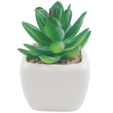 Imagem de Planta artificial plastica vaso ceramico 5x7cm 6x6x5,5cm r.01995 - MOM