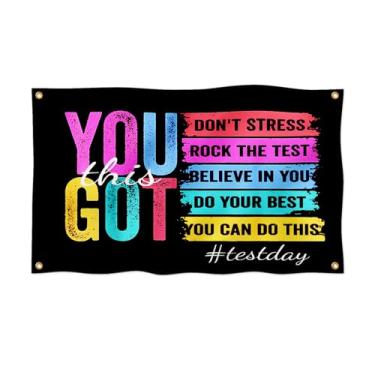 Imagem de Bruh Bandeira It's Test Day State Testing Day Motivation Flag 10 x 1,5 m à prova de desbotamento linda cor poliéster mais espesso com 4 argolas de latão