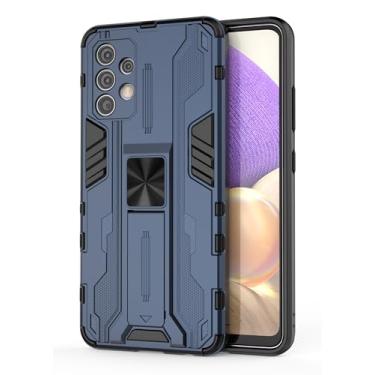 Imagem de SORAKA Capa para Samsung Galaxy A32 4G com suporte Capa de proteção resistente para Samsung Galaxy A32 4G Capa com placa de metal para suporte magnético para carro Capa Silm Fit