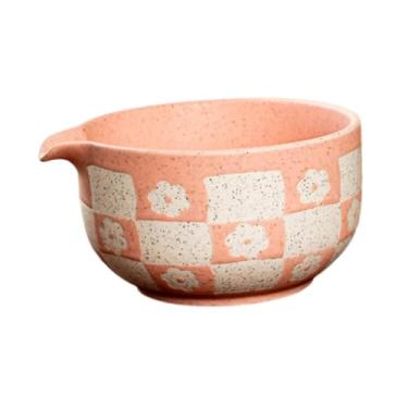 Imagem de FytStycale Tigela Matcha com bico para servir chá japonês, utensílios para cerimônia do chá, casa, escritório, chawan, portátil, porcelana, arco de chá, cerâmica, Rosa