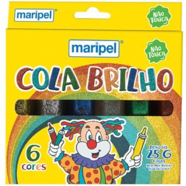 Imagem de Cola com Glitter, Maripel, Tubo, 06 Cores Sortidas, 25 Gramas