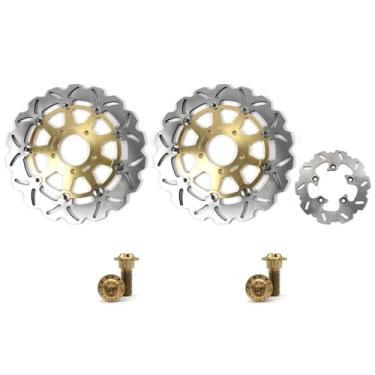 Imagem de Arashi Discos de freio dianteiros traseiros rotores com parafusos de montagem para Suzuki GSXR 600 750 2004-2005, GSXR 1000 2003-2004, acessórios de substituição de motocicleta