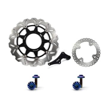 Imagem de Arashi Overzie Discos de freio dianteiros traseiros rotores com parafusos de montagem para Honda CR125R CR250R CR125E CR250E 2002-2003, CRF250R CRF450R 2004-2014, CRF250X 04-12, acessórios de