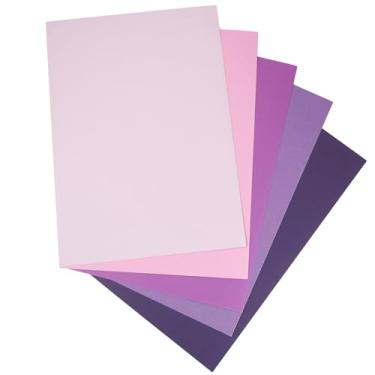 Imagem de Craftdady 30 peças retangulares de papel-cartolina artesanal, roxo A4, cores sortidas, papel tamanho A4, 210 x 298 mm, para fazer cartões, álbuns, decorações de festa, material escolar, 5 cores