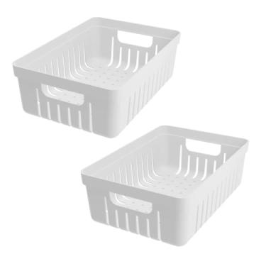 Imagem de Kit com 2 - Cestinhas Organizadoras (Branco)
