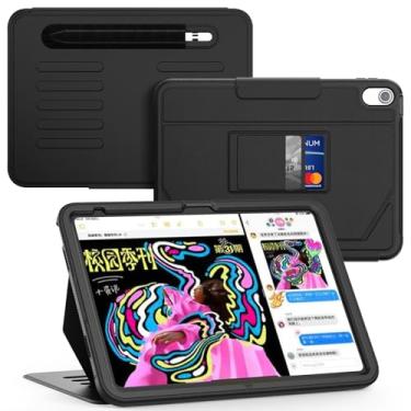 Imagem de Lainergie Capa para iPad (A16) 11ª geração 28.9 cm/iPad 10.9 cm, suporte magnético fino e multi-ângulos e hibernar/despertar automático com suporte para caneta e slot para cartão para iPad 11ª/10ª