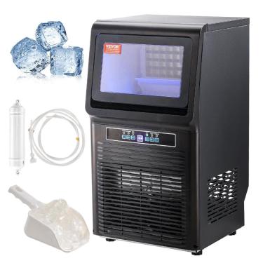 Imagem de Máquina de Gelo Profissional, Que Produz 31 kg em 24H com Armazenamento de 5 kg e Display Digital LED, 110V 170W, VEVOR, Preta