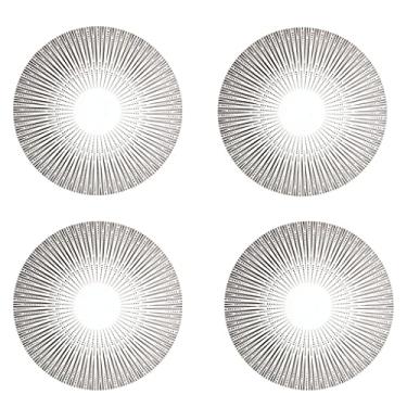 Imagem de Prato de serviço pratos de jantar de porcelana pratos de sobremesa redondos de cerâmica para salada lanche macarrão e bife pratos de servir pratos de 26 polegadas (conjunto de 4) pratos (cor: branco