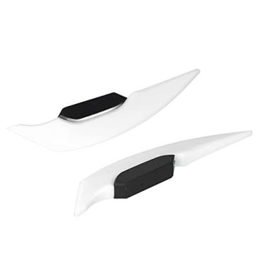 Imagem de ZJchao Carenagem de Motocicleta, Asa de Spoiler Universal Motocicleta Lateral Aerodinâmico Asa Spoiler de Fibra de Carbono Com Design Elegante para Todas As Bicicletas Elétricas, ATV (Branco)