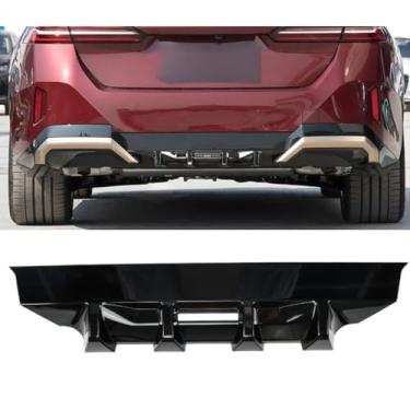 Imagem de Spoiler traseiro de carro difusor labial modificação compatível com 5 Series i5 2024-2025 para-choque protetor protetor acessórios (preto brilhante)