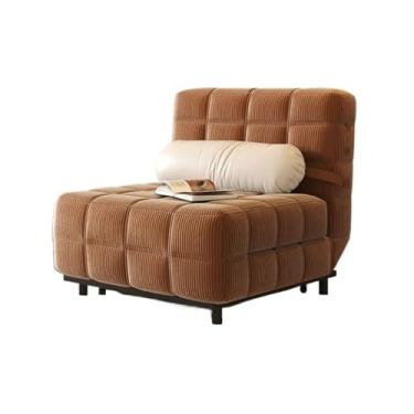 Imagem de Sofá-cama dobrável Sofá-cama dobrável, espreguiçadeira conversível para lazer com encosto ajustável em 5 posições, cadeira-cama estofada para quarto, sala de estar, escritório(Caramel)