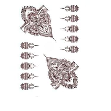 Imagem de Tatuagem Postiça Adesiva Estilo Henna Mandala e Tribal