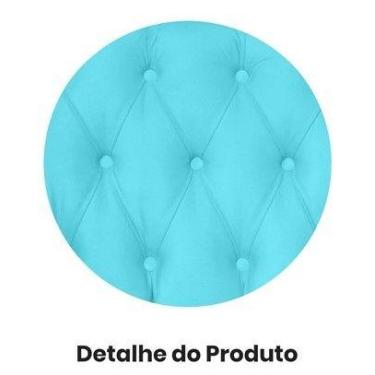 Imagem de Kit 2 Poltronas Decorativa Dália Suede Azul Turquesa Pés Madeira Ms De