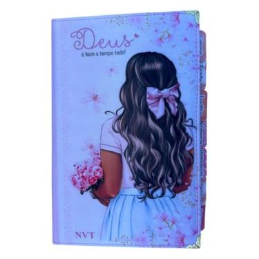 Imagem de Bíblia NVT Garota com Abas adesivas capa dura acolchoada e cantoneiras
