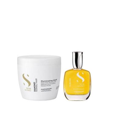 Imagem de Kit Alfaparf Semi Di Lino Diamond - Máscara 500ml + Cristalli 50ml