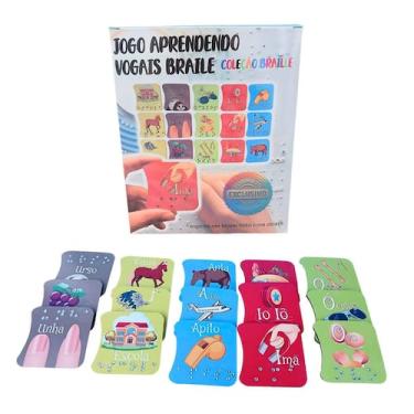 Imagem de Jogo Das Vogais Em Braile Aprenda Brincando Escrita Tátil - Coleção Te