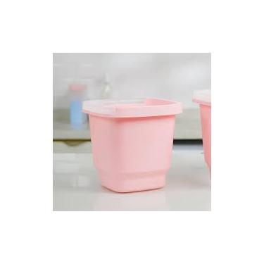 Imagem de Balde Multiuso Com Alça 8,5L Para Limpeza Organizar Roupas Lavanderia UZ Utilidades Cor Rosa