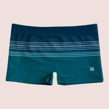 Imagem de Sunga Boxer Box Listrada Infantil Moda Praia Mash, Azul, G