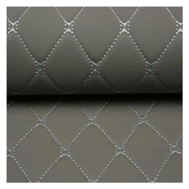 Imagem de Couro sintético acolchoado vinil PVC tecido de couro sintético impermeável sintético automotivo, forro de cabeça, estofamento de móveis (cinza, 1,4 x 6 m)