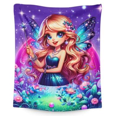 Imagem de Cobertor para meninas, cobertor de fadas, presentes para crianças de 4 a 6 anos, 101 cm x 127 cm, cobertores de flanela fofos, presente para meninas, filhas, mantas leves para decoração de sofá, cama