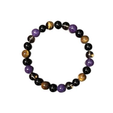 Imagem de Pulseira de cura para mulheres e homens 8 mm com contas elásticas para meditação de equilíbrio de energia para ioga, One Size, Pedra, Sem Pedra Preciosa