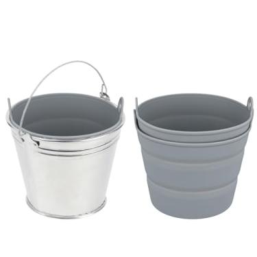 Imagem de Forro de balde de graxa de silicone de 2 peças para Traeger, forros de balde reutilizáveis com tampa de calha de graxa, acessórios para grade Pit Boss Pellet Grill Traeger Pro Series Ironwood Grill